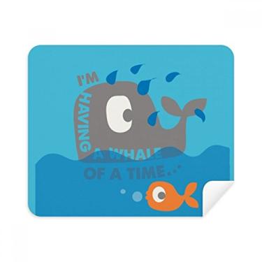 Imagem de Pano de limpeza The Blue Whale com estampa de desenho animado ilustrado 2 peças de tecido de camurça