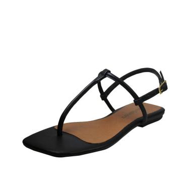 Imagem de Sandália Baixa 1cm Luiza Sobreira Preta Mod. 2089