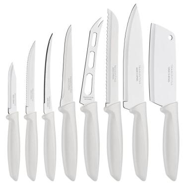 Imagem de Jogo 8 Facas Tramontina Chef Profissional Plenus Branco