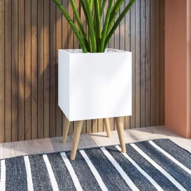 Imagem de Cachepôt Multiuso com Rodízios Chante Estilare Branco