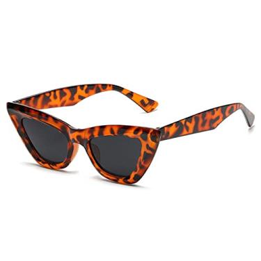 Imagem de Óculos de sol retrô olho de gato moda feminina colorido verde óculos de sol senhora vintage tons óculos óculos lunette de soleil, leopardo, preto, como a imagem