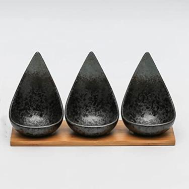 Imagem de Prato de cerâmica japonesa criativa bandeja de madeira sobremesa de frutas secas prato de doces, 3