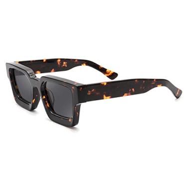 Imagem de Óculos de Sol Quadrado de Acetato de Cristal Grosso Óculos de Condução Feminino Óculos UV400,C02 Leopard,A