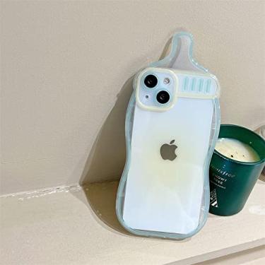 Imagem de Capa de telefone transparente com design bonito de garrafa de leite 3D para iPhone 13 Pro Max 12 11 X XS XR Gradiente Capa Traseira Protetora Macia, C, Para iPhone X