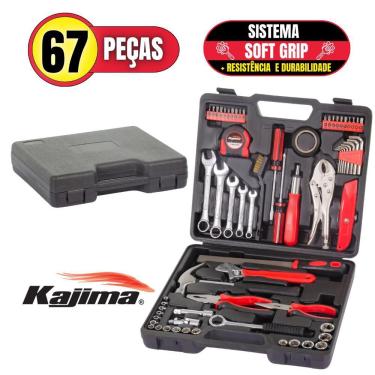 Imagem de Kit De Chaves E Ferramentas Kajima JFH67P Com 67 Peças Linha Pro De Aço Cromo Vanadium...