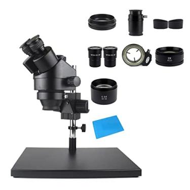 Imagem de Lâminas de microscópio de laboratório 3,5 x 90 x zoom simulfocal simultâneo microscópio estéreo industrial 38 MP 1080p peças de microscópio de câmera HDMI (cor: 3,5 x 90 x a)