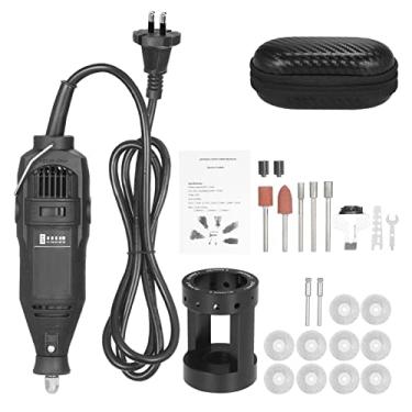 Imagem de Tianzo Afiador de serra elétrica portátil Moedor de corrente portátil Serra elétrica Conjunto de afiador de ferramenta elétrica com cabeça de trituração + angular + afiador de eletrodo de tungstênio