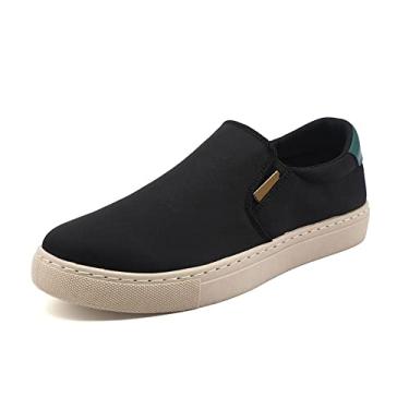 Imagem de bestgift Multicolor Sapatos masculinos de tamanho extra grande Sapatos de Lona de Seda de Seda para Homens Sapatos de Embarque Casual Preguiçoso para Homens Sapatos de Roupa para Homens Preto 46.5