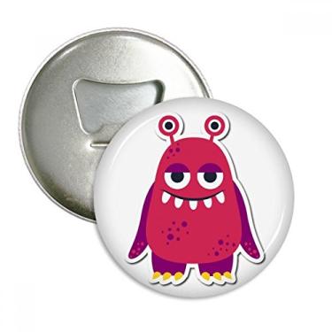 Imagem de Emblema multifuncional com emblema de ímã de geladeira e monstro rosa do universo e alienígena