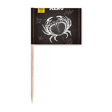 Imagem de Desenho de caranguejo, padrão de organismo marinho, bandeiras de palito, marcador para decoração de festa