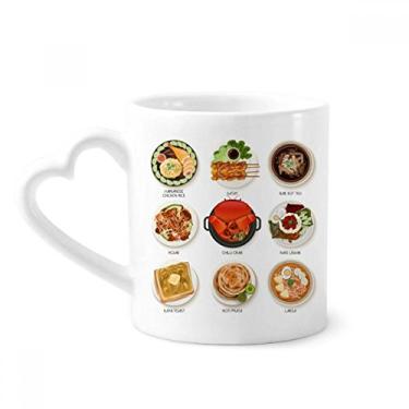 Imagem de Caneca tradicional de Cingapura, saborosa, pratos, caneca de café de cerâmica, copo de coração de vidro