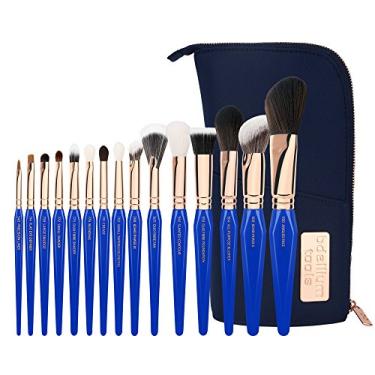Imagem de Bdellium Tools Pincel de maquiagem profissional Triângulo Dourado - Fase III Completo 15 peças Conjunto de pincéis com bolsa de pé