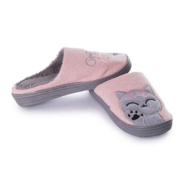 Imagem de Pantufa Plush Com Malha Polar Welcome Home Cotton Day Rosa 37/38 Chine