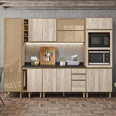 Cozinha Modulada 11 PÇs MDF Kali Carv/Chmb Nicioli