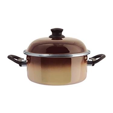 Imagem de Caçarola c/Alças 26 Esmaltada Marrom degradê - 5300 ml - Ewel