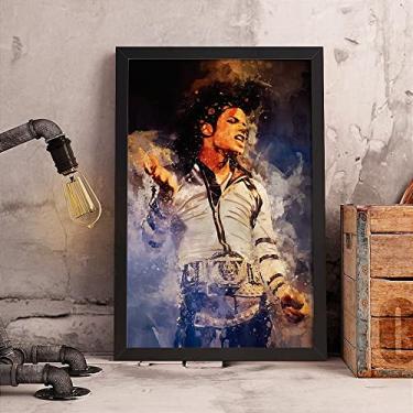 Imagem de Sal Grosso Decora Michael Jackson - Quadro Decorativo 20x30 Preto