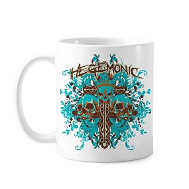 Imagem de Graffiti Street Caneca azul preta caveira cerâmica café porcelana caneca louça
