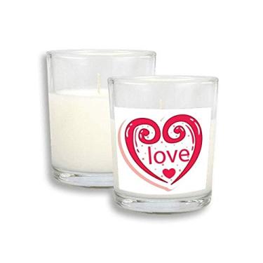 Imagem de Cera de incenso perfumada de vidro para o Dia dos Namorados com coração rosa fofo