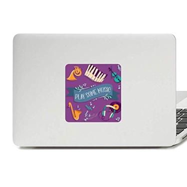 Imagem de Adesivo de vinil para laptop de piano elétrico com sons de fone de ouvido de música para decoração de PC