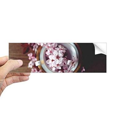 Imagem de DIYthinker Adesivo de para-choque, vaso de flor de ameixa rosa, adesivo de janela para notebook