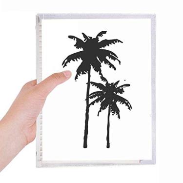 Imagem de Caderno de plantas de praia com desenho de coqueiro, diário de folhas soltas recarregável, papelaria