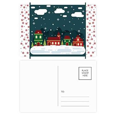 Imagem de Floco de neve Casa na árvore da nuvem Natal Celebração Cartão postal Blessing Cartão de correspondência