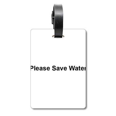 Imagem de Please Save Water Black Symbol Mala Etiqueta para Bagagem Cartão de Bagagem Scutcheon Etiqueta