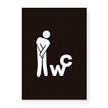 Imagem de Arte Maníacos Quadro Decorativo em Tela Canvas Apertado Banheiro Masculino - 23x16,25cm