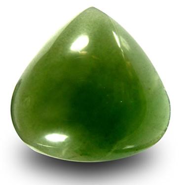 Imagem de Corte cabochão de pera 20,44 ct (19 x 19 mm) Pedra preciosa natural serpentina não aquecida verde oliva