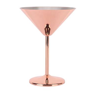 Imagem de QANYEGN Copo De Coquetel De Aço Inoxidável Ouro Rosa 220 Ml, Copo De Vinho De Haste Longa, Cálice De Vinho Tinto, Adequado Para Casa, Uso Em Bar