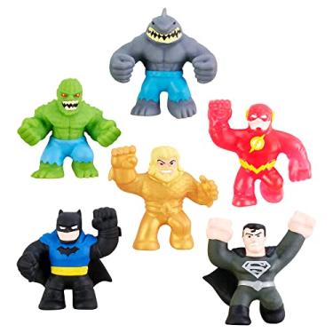 Imagem de Heroes of Goo Jit Zu Licensed DC Minis - 6 Pack - 2.5'' Tall - Stealth Armor Batman, Gold Armor Aquaman, Speed Force Flash, Killer Croc, King Shark and Kryptonian Steel Superman