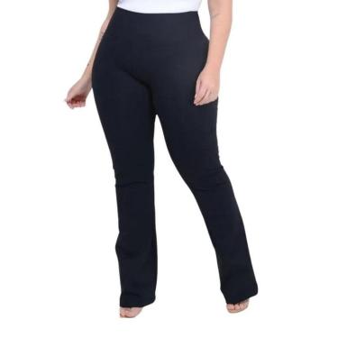 Imagem de Calça Feminina Flare Plus Size Cintura Alta Poliamida-Feminino