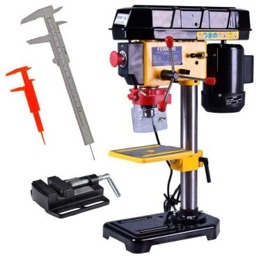 Imagem de Furadeira de Bancada 1/2 POL Motor 1/2 CV 350W com Morsa FG13CM FERRARI + Jogo Paquímetros