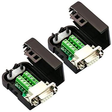 Imagem de CenryKay DB9 sem solda RS232 D-SUB Serial para 9 pinos terminal adaptador macho fêmea placa breakout com porca (1 peça fêmea)