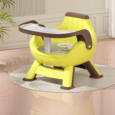Imagem de Cadeira de Alimentação para Bebês, Bandeja de Camada Dupla, Almofada para Cadeira de Jantar Com Som para Crianças (Amarelo)