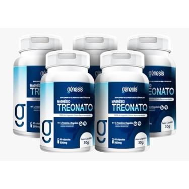 Imagem de kit 5 Magnésio Treonato - Genesis Farmaceutica - Original, (300 capsulas)