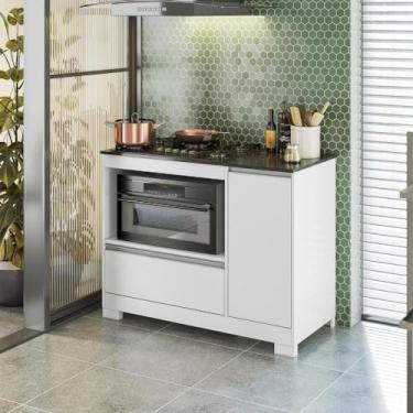 Imagem de Balcão Para Fogão Cook top de 5 Bocas com Gavetão Branco New