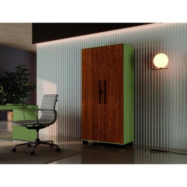 Imagem de Armário para Escritório Multiuso 2 Portas com Chave Dacar Carmolar Off White/Naturale