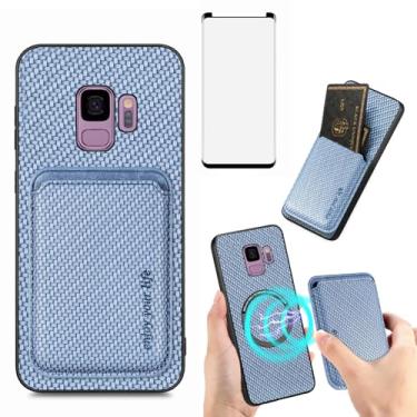 Imagem de Asuwish Capa de telefone para Samsung Galaxy S9 capa carteira com protetor de tela de vidro temperado fina e suporte de cartão de crédito acessórios para celular S 9 Edge 9S GS9 feminino masculino