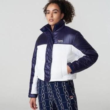 Imagem de Jaqueta Fila Padded Shine Feminina Azul e Branco-Feminino