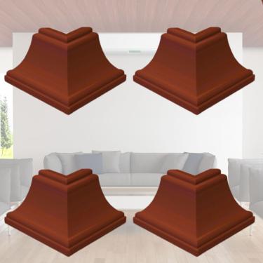 Imagem de Cantoneira Externa Pvc 25x25mm com Engate Rápido 4 Unidades Permatti Mogno