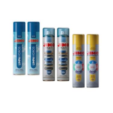 Imagem de Kit 2 Jimo Limpa Vidros + 2 Jimo Multi Superfícies 400ml + 2 Jimo Desengordurante 400ml