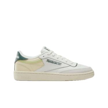 Imagem de Reebok Tênis feminino Club C 85 Classic com cadarço, Giz/Giz vintage/verde fuga, 35