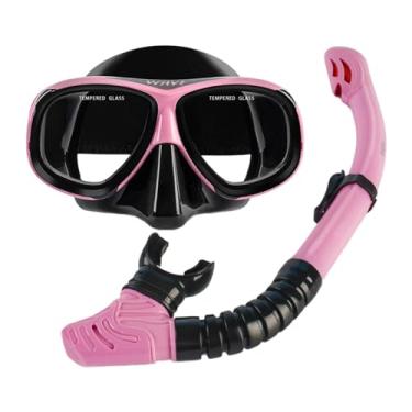 Imagem de rockible Conjunto de snorkel equipamento de mergulho para adultos óculos de mergulho profissional máscara de natação para mergulho, natação, subaquático, ROSA