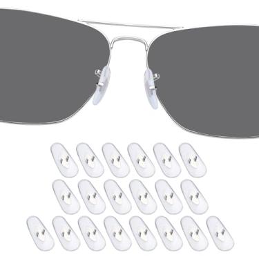 Imagem de DROGO 10 pares de almofadas de nariz de substituição de silicone macio transparente para óculos RayBan RB3025/RB3026/RB3044/RB3445/RB3516/RB3354/RB3478 óculos/óculos de sol, antiderrapante, amigo da