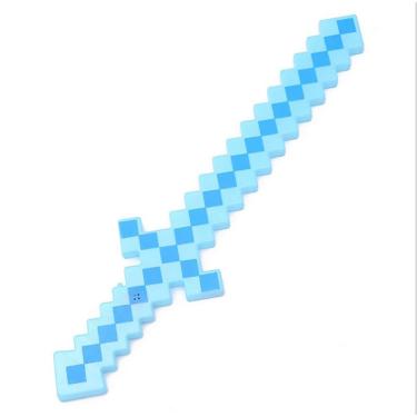 Imagem de Brinquedo Espada Pixel Minecraft 58Cm Som E Luz - Azul Nº17