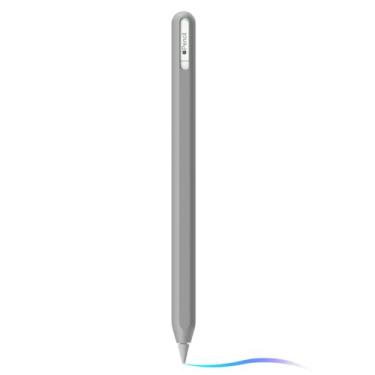 Imagem de Capa protetora de silicone para Apple Pencil (USB-C) com design ergonômico (cinza)