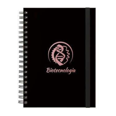 Imagem de Caderno Colegial Plus 1 Matéria Profissões Biotecnologia (Preto e Rosê)