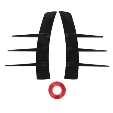 Imagem de 1 par de Pára-choque Lateral Ventilação de Ar Guarnição Universal Paralama do Carro Aberturas Laterais Adesivos Aletas Macias Spoiler Kit para 1 Série E90 E91 (BLACK)
