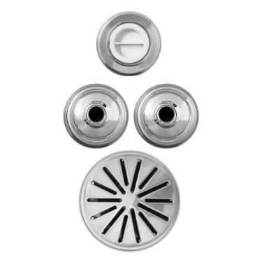 Imagem de Dispositivos Inox 1 Aspiração 2 Retorno 1 Dreno Sobrepor Para Piscina 